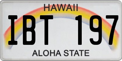 HI license plate IBT197