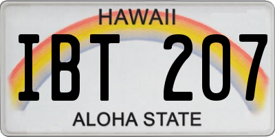 HI license plate IBT207