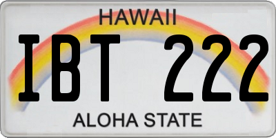 HI license plate IBT222
