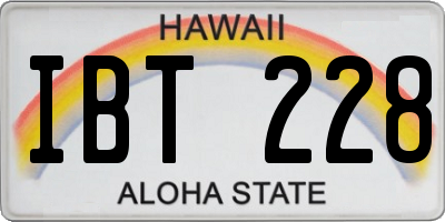HI license plate IBT228