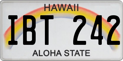HI license plate IBT242