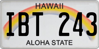 HI license plate IBT243