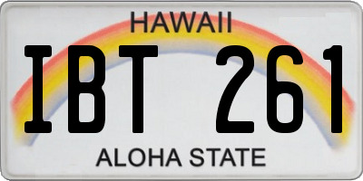 HI license plate IBT261