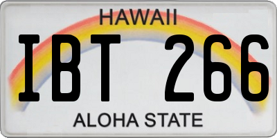 HI license plate IBT266