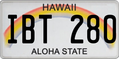 HI license plate IBT280