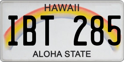 HI license plate IBT285