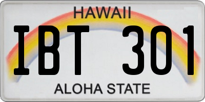 HI license plate IBT301