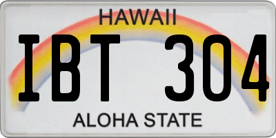 HI license plate IBT304