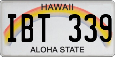 HI license plate IBT339