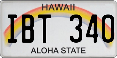 HI license plate IBT340