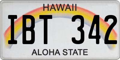 HI license plate IBT342