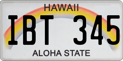 HI license plate IBT345