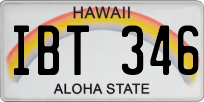 HI license plate IBT346