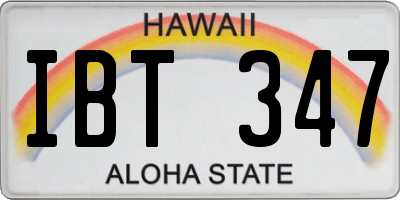 HI license plate IBT347