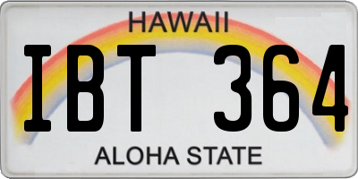 HI license plate IBT364