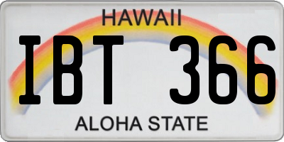HI license plate IBT366