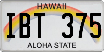HI license plate IBT375