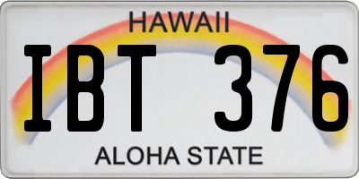 HI license plate IBT376