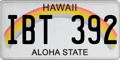 HI license plate IBT392