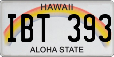 HI license plate IBT393