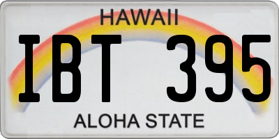 HI license plate IBT395