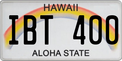 HI license plate IBT400