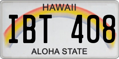 HI license plate IBT408