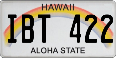 HI license plate IBT422