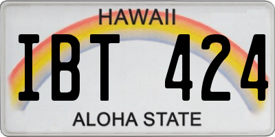 HI license plate IBT424