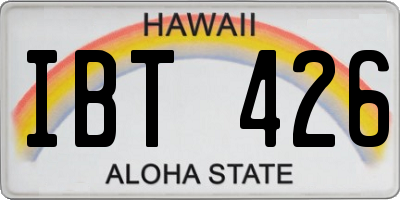 HI license plate IBT426