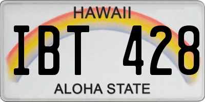 HI license plate IBT428