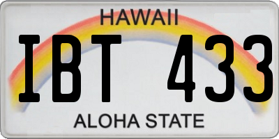 HI license plate IBT433