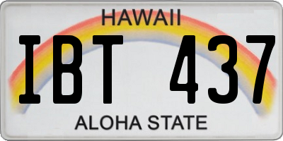 HI license plate IBT437