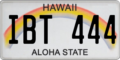 HI license plate IBT444