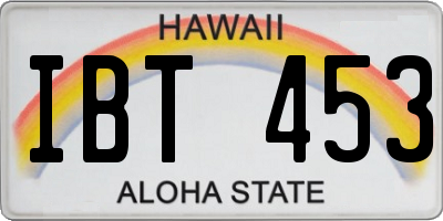 HI license plate IBT453