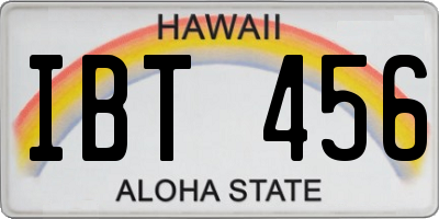 HI license plate IBT456