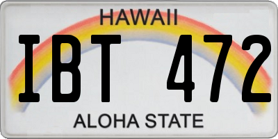 HI license plate IBT472