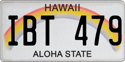 HI license plate IBT479