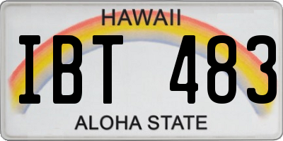 HI license plate IBT483