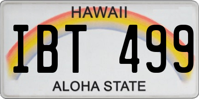 HI license plate IBT499