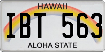 HI license plate IBT563
