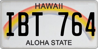 HI license plate IBT764