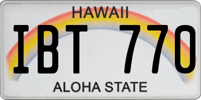 HI license plate IBT770