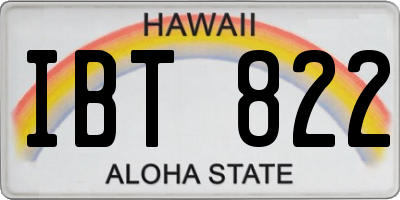 HI license plate IBT822