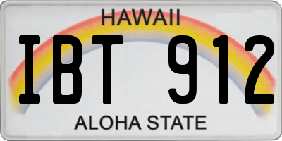HI license plate IBT912