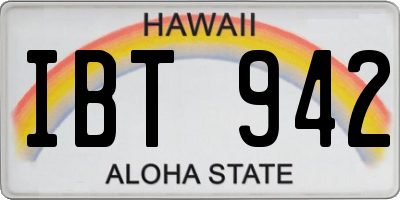 HI license plate IBT942