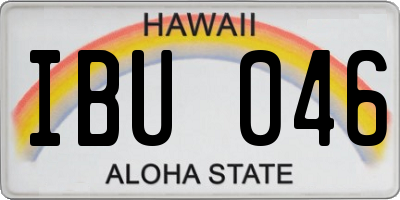 HI license plate IBU046