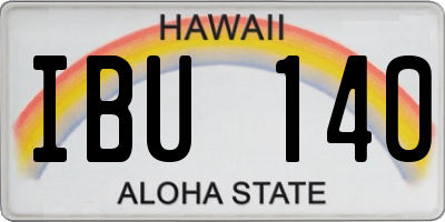 HI license plate IBU140