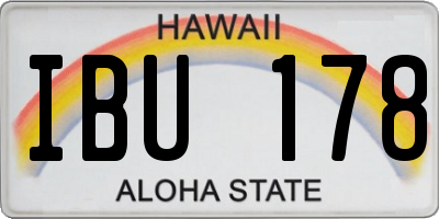 HI license plate IBU178