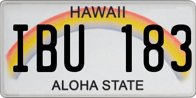 HI license plate IBU183
